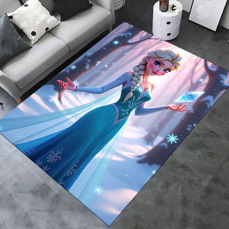 3D-печатный коврик Эльза, Холодное сердце, Снежинка, Противоскользящий коврик для офиса, стирающийся в машине, для гостиной, спальни, офиса - Разные размеры