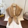 New Imitation Silk Square Scarf Travel Air-conditioned Room Fashionable Neck Protection Accessories Pinstripe Silver Silk Shawl Versatile Square Scarf