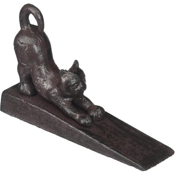 Door Stopper- 10015651-V1-Cast Iron Cat Scratching Door Stopper (Set of 1)