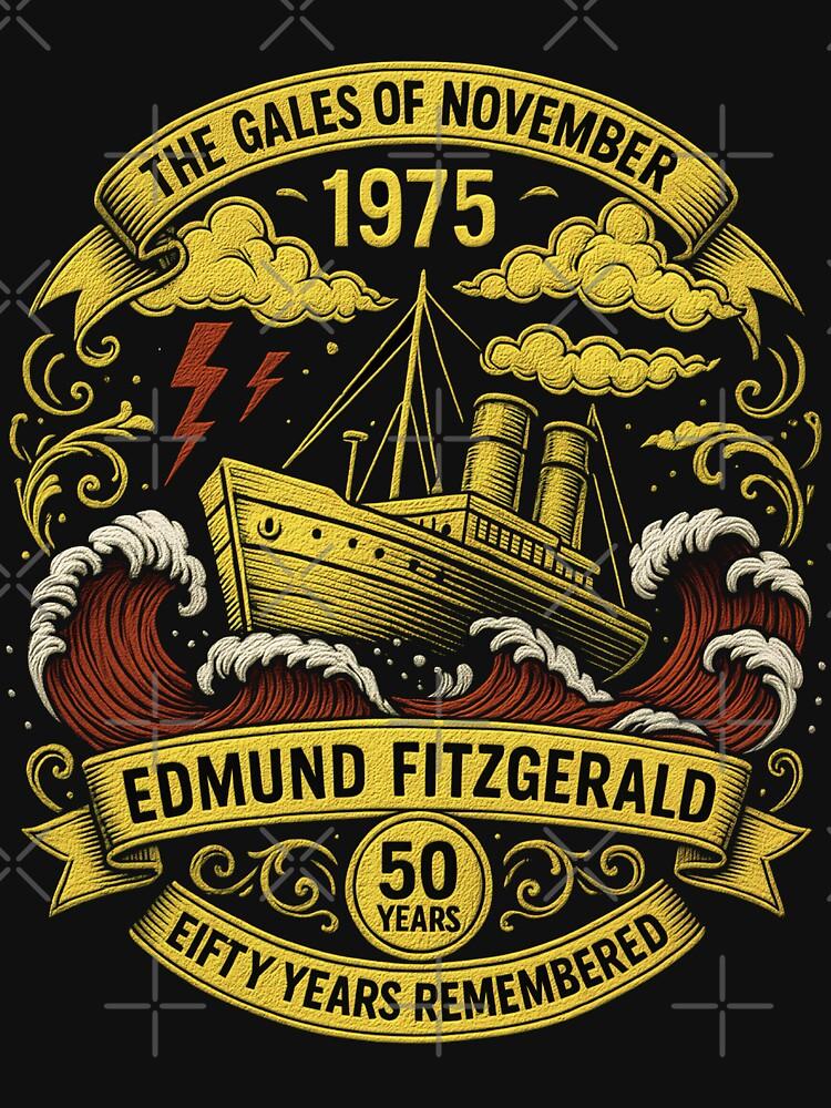 Gordon Lightfoot Edmund Fitzgerald Ship 1975 Anniversary Great Lakes Tribute Essential T-Shirt