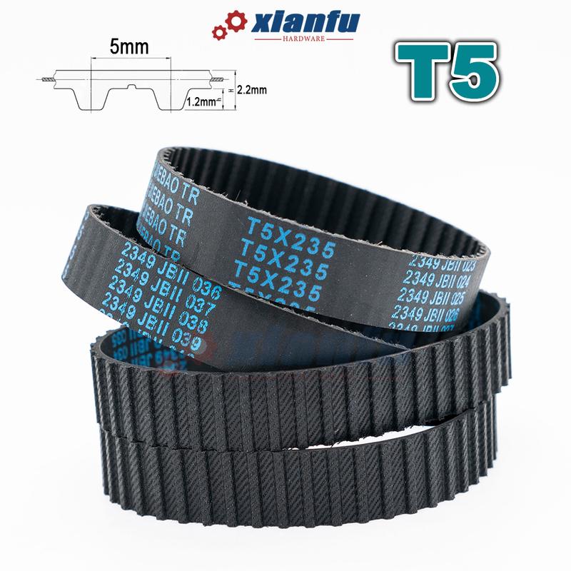 T5 Type Rubber Timing Belt Closed Loop Width 6~40mm Perimeter 235 240 245 250 255 260 265 270 275mm Transmission CNC Drive Belt