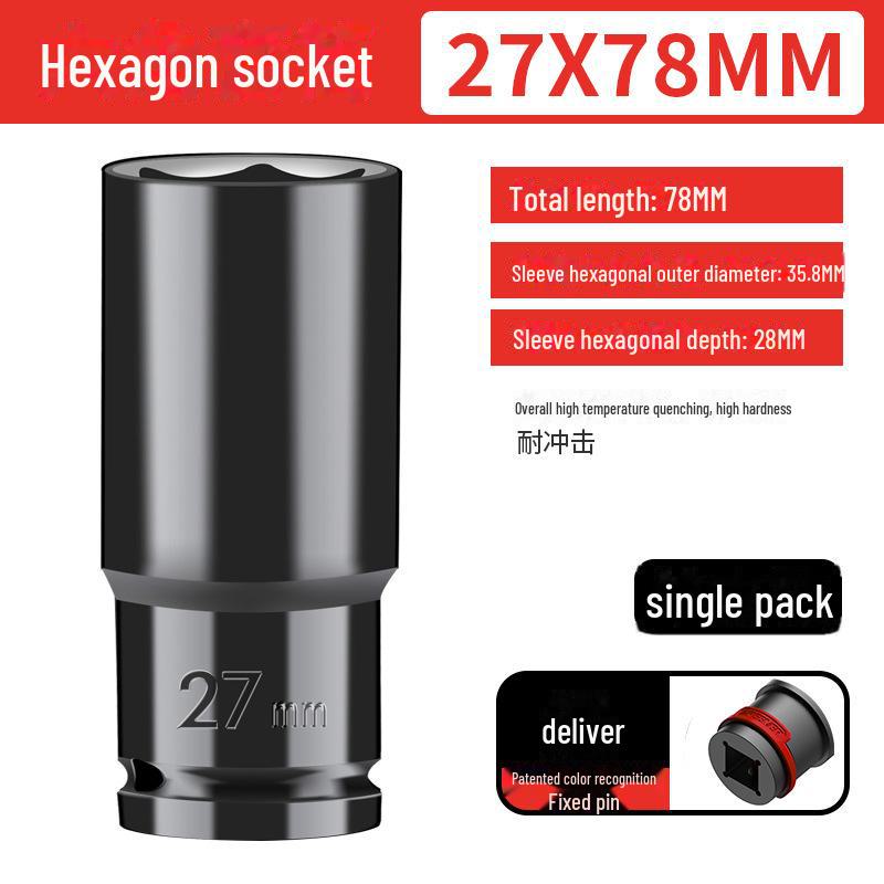 Green Forest 1/2 Electric Wrench Extended 12.5mm Hex Socket for Woodworking