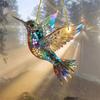 Acrylic Colorful Hummingbird Sun Catcher Rainbow Bird Wind Chimes Crafts Hanging Decor for All Seasons Home Garden Decoration