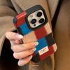 Персонализированная ретро клетчатая вставка для IPhone 16 Promax для Apple 17 Чехол для телефона 15 Премиум 14 Кожаный 13