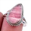 Natural Rhodochrosite Gemstone 925 Solid Sterling Silver Jewelry Ring S.9 G2I54