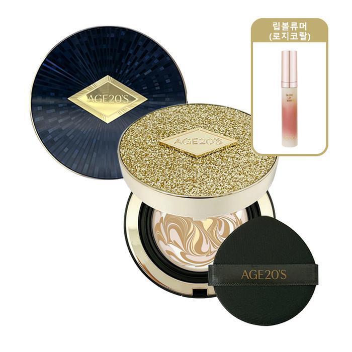 Age 20's Ampoule Pact Luxe Gold Essence Cover No. 23 (Random Case) + Lip Volumizer (Rosy Coral) (42073716)
