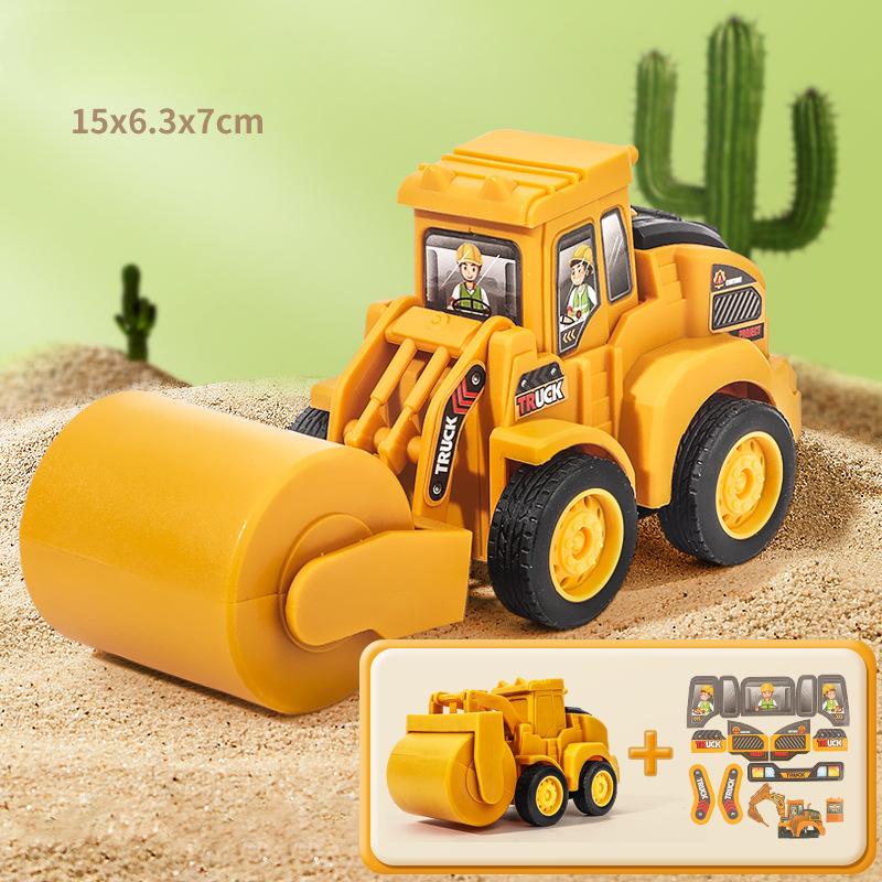 Engineering Vehicle Model Press Sliding Car Excavator Bulldozer Children Educational Construction Vehicle Toy Kids Boy Gift