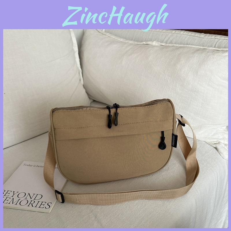 Street Style Canvas Shoulder Bag For Teen Girls With Internal Pocket And Soft Structure