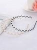 Fashion Pearl Rhinestones Metal Hairband For Girls Thin Elegant Non-Slip Wave Hair Hoop Gold Silver Headwear Hair Accessories