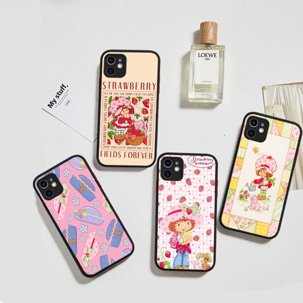 S-Девочка с клубничным тортом Для IPhone 16 Pro Max 15 14 13 12 11 XS MAX X Plus Конфетный Цвет Матовый ТПУ Чехол для Телефона