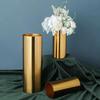 Позолоченная цилиндрическая ваза, украшение для стола, поделки, минималистичные вазы, горшки для цветов, декоративная цветочная композиция, современный домашний декор