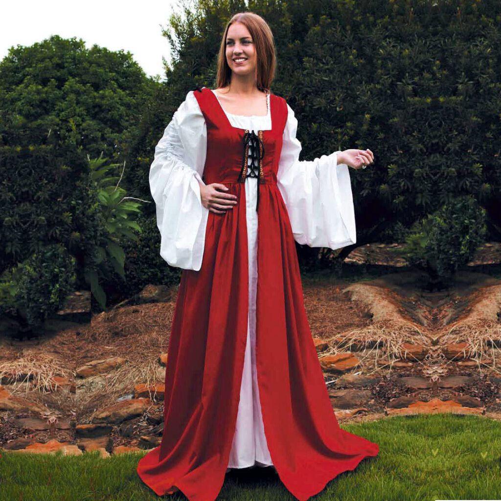 European Medieval Retro Court Princress Cosplay Renaissance Medieval Irish Costume Over Dress Vampire Long Dress
