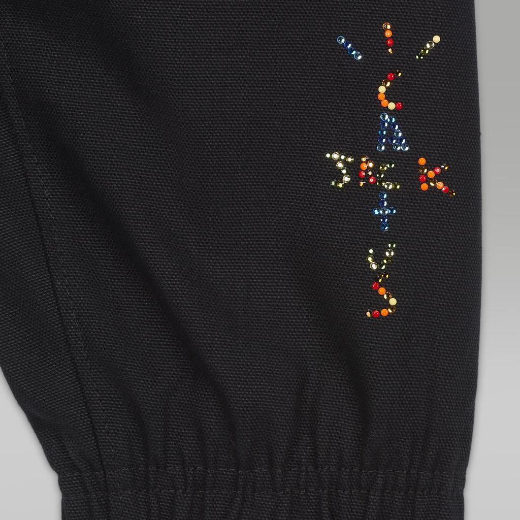 Jordan X Travis Scott Rhinestone Spray Gun с принтом и воротником-стойкой, куртка на молнии, мужские куртки, черные DO4096-010