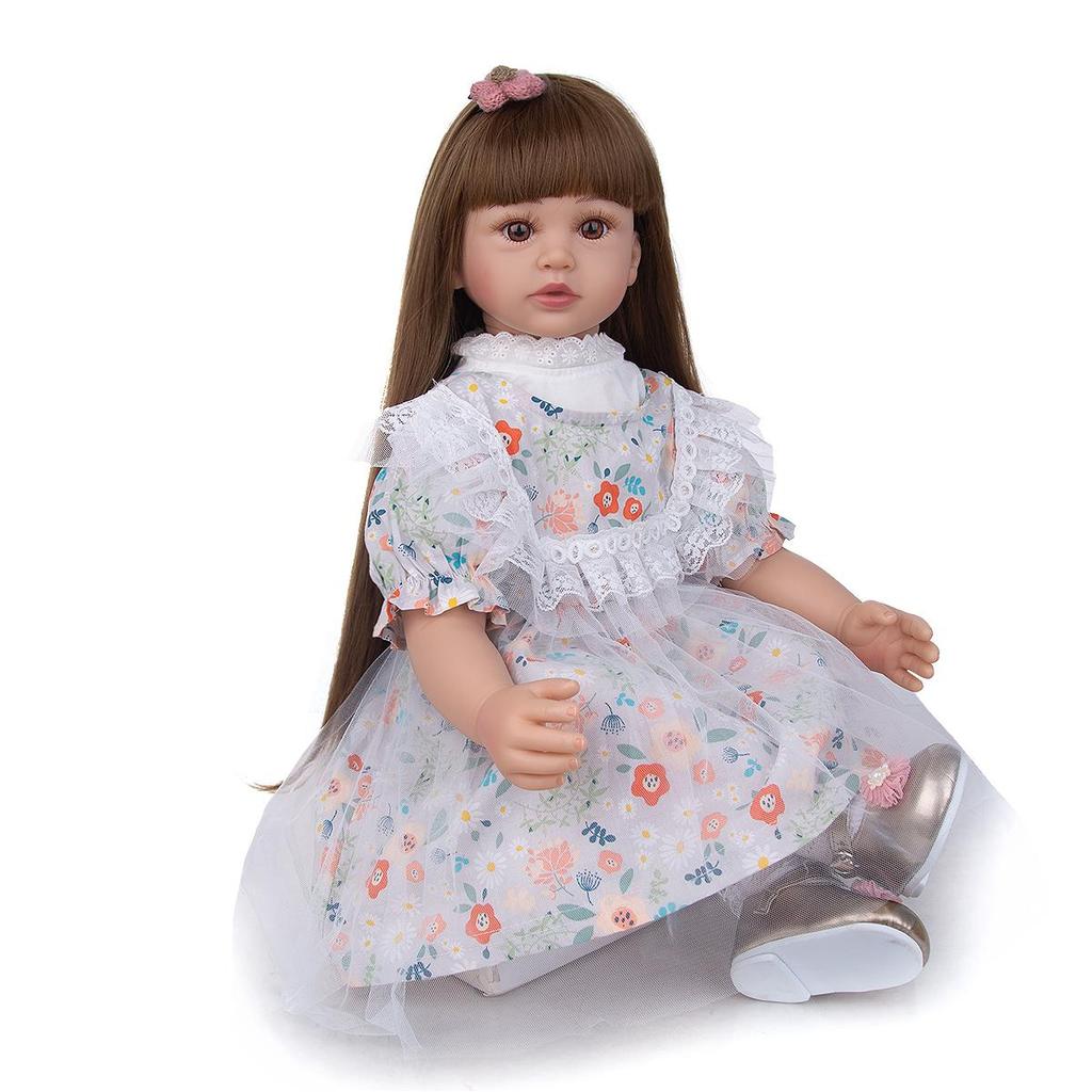 Супер кукла с длинными волосами, 24 дюйма, куклы реборн, 60 см, тканевое тело, реалистичная кукла принцессы для девочек, подарки на день рождения, Рождество