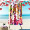 Lady Lovely Locks 2D Flat Print Beach Towel, Large Soft Quick Dry Towel for Beach Camping SwimmingDSTJ0925483