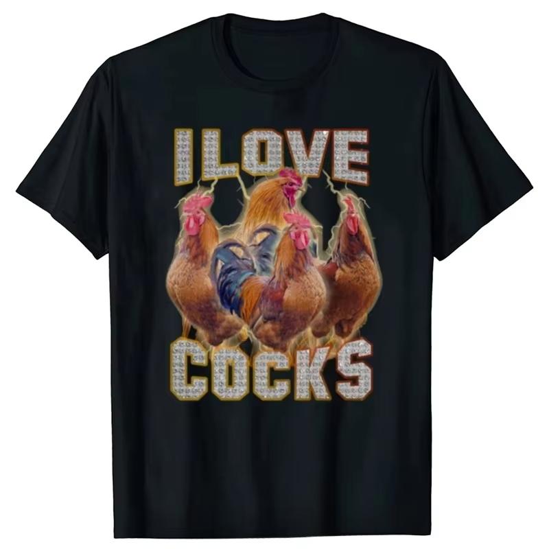 Модная футболка с мемом про фермера I Love Cocks, забавная, для любителей кур, унисекс, хлопковая, спортивные футболки, топы, уличная одежда, мужская одежда
