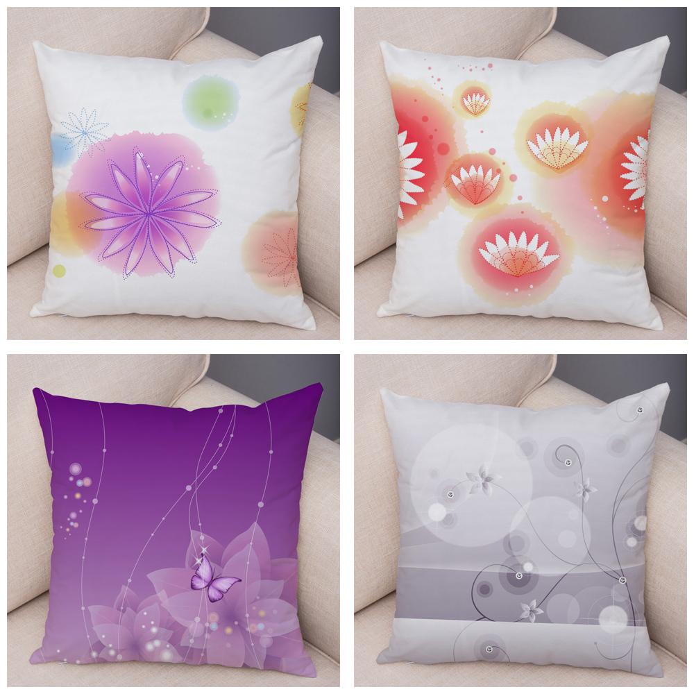 Красивая цветочная подушка, художественная наволочка для дивана, домашняя простая наволочка с геометрическим цветком