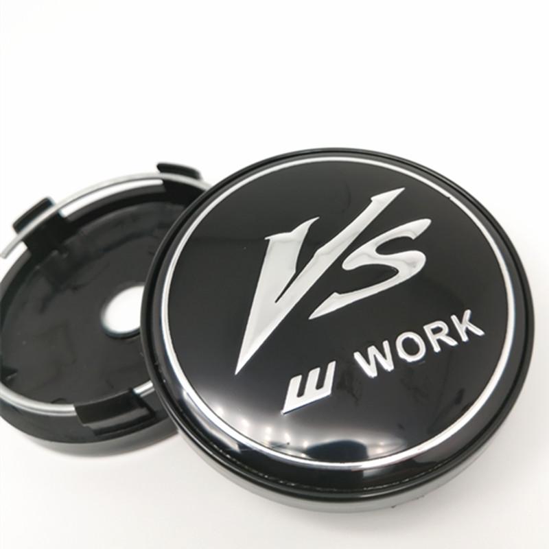 4 шт. 60 мм центральные колпачки ступицы колеса для дисков VS W Work Car Styling, крышка ступицы, колпачок, эмблема, 56 мм, наклейки с логотипом