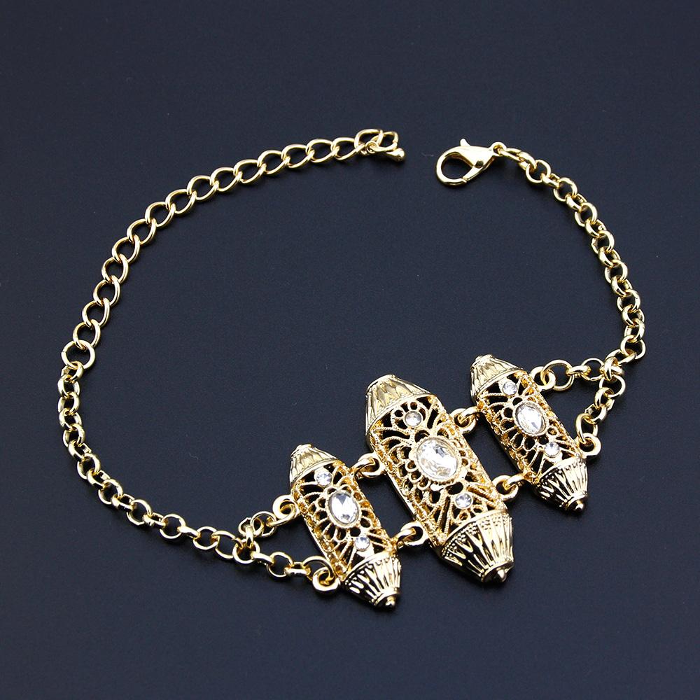 Женский браслет золотого цвета, полый арабеск, браслет-цепочка для невесты в этническом стиле, арабские свадебные украшения