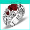Элегантные женские женские украшения из страз в форме сердца принцессы обручальное кольцо