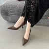 Office Footwear Leopard Print Women Pumps Heeled Shoes Fashion Pointed Toe Ladies Low Heel Shoes Career Female Slides Sandals