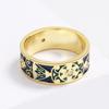 Exquisite Creative Handmade Enamel Ring for Women's Fashion Bohemian Pattern Colorful Dripping Glue Engagement Ring