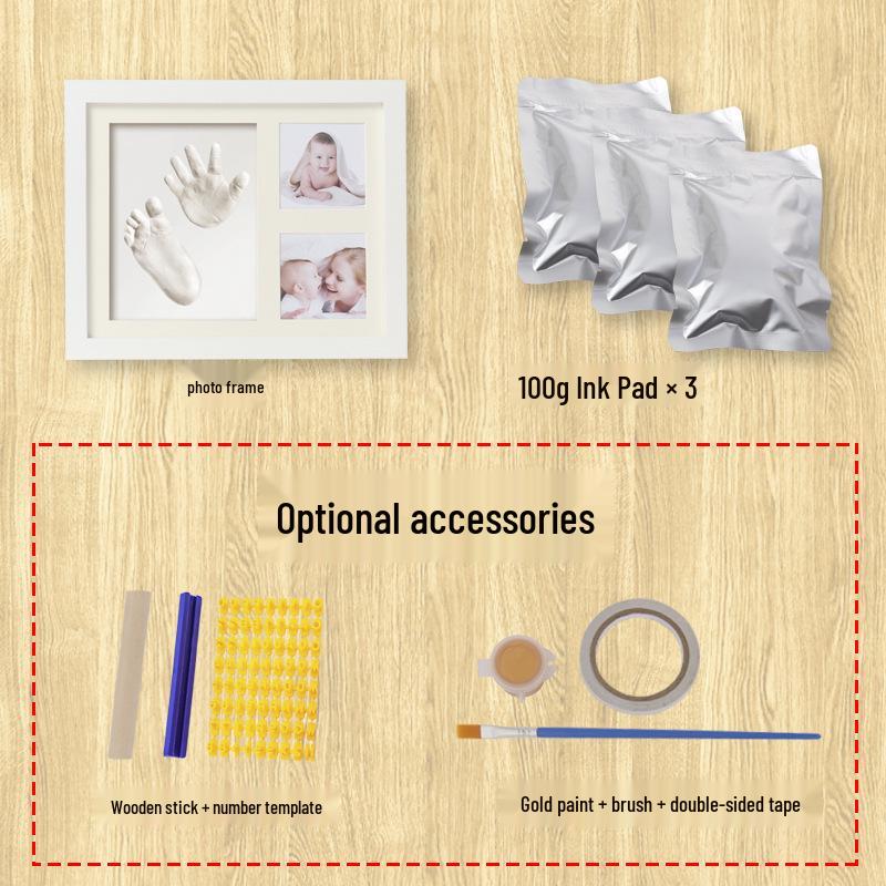 Newborn Baby Handprint & Footprint Clay Set - 100-Day Commemoration Gift