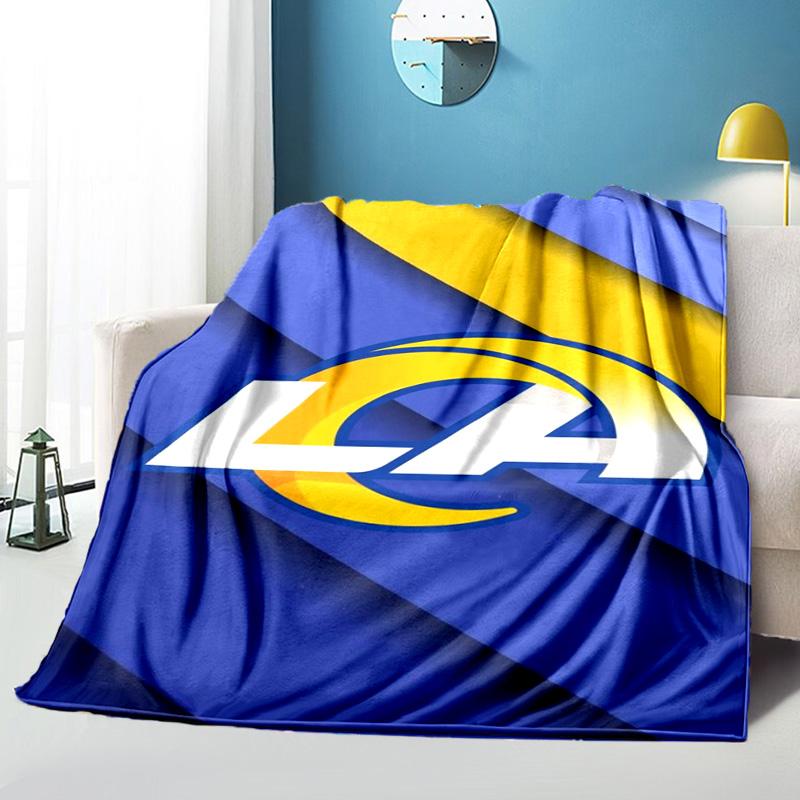 Rams Team Spirit Printed Throws Blanket Soft Flannel Blankets for Couch Bed Gifts for Men Women Picnic blanket Christmas gifts