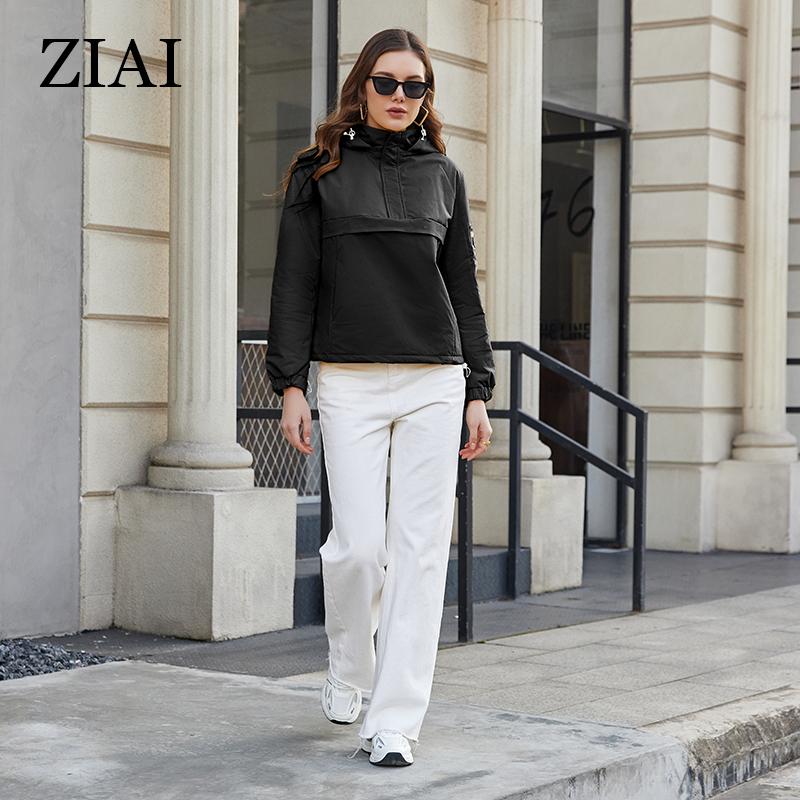 ZIAI 2023, весенняя женская куртка, короткий плащ, простой пуловер, женское пальто, простые повседневные качественные ветровки, куртки ZS-30011