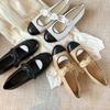 2025 Spring New Cowhide Version Princess Single Shoes~ Xiaoxiangfeng Round Head Bow Flat Ballet Single Shoes Female Ma