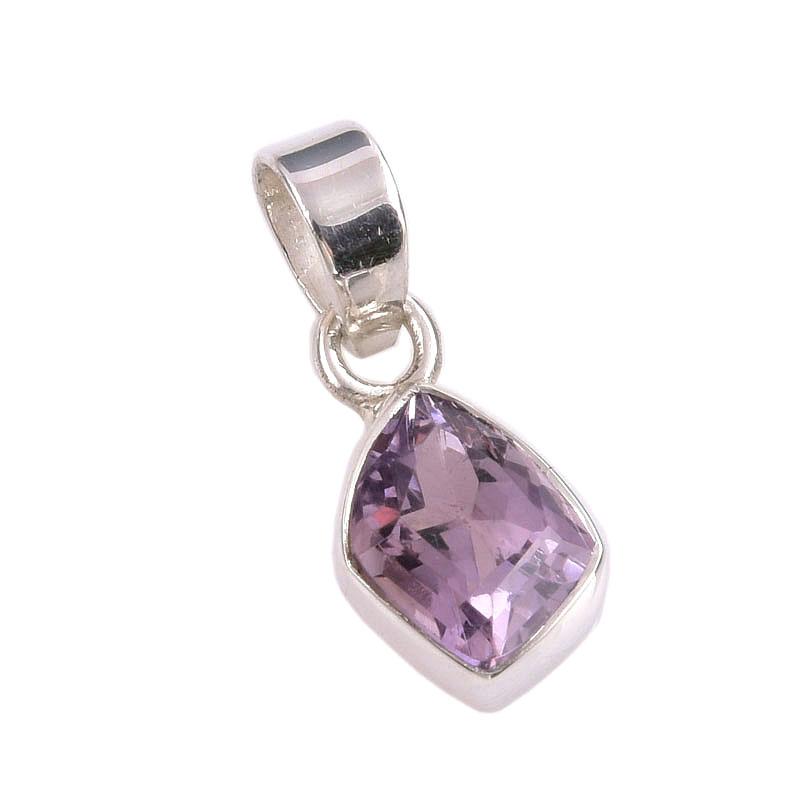 Подвеска из натурального розового аметиста из стерлингового серебра 925 пробы 1 дюйм G1A57