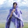 Travel Photo Shawl Grassland Hooded Scarf Cape Outer Cape Woman