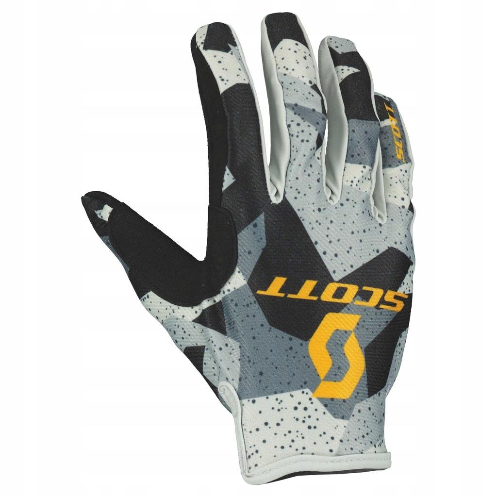 Y7416 Scott 350 Fury Evo Gloves camo grey/yellow S