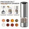 Электрическая мельница для перца, 70 мл, перезаряжаемая мельница для соли, шейкер, регулируемая крупность частиц, мощный двигатель, работа одной рукой, нержавеющая сталь