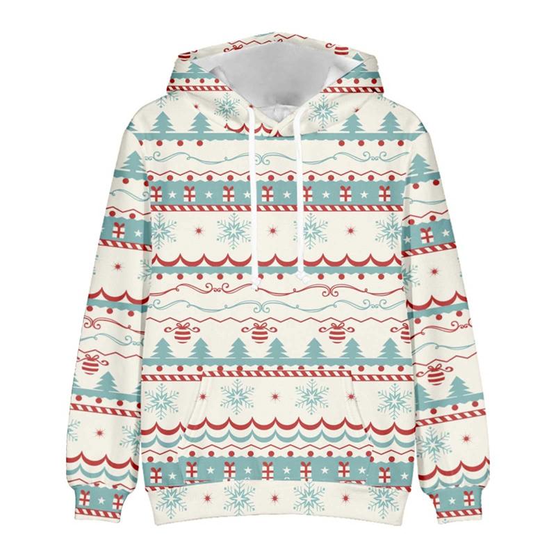 Hoodies For Men Women Ugly Christmas Sweater Xmas 3D Funny Printed Long Sleeve Hoodies Pullover Blouse Tops Graphic Sweatshirts