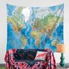 Акварельный гобелен с картой мира, абстрактное искусство, живопись, настенный гобелен, пляжное одеяло, коврик для йоги, прокладка
