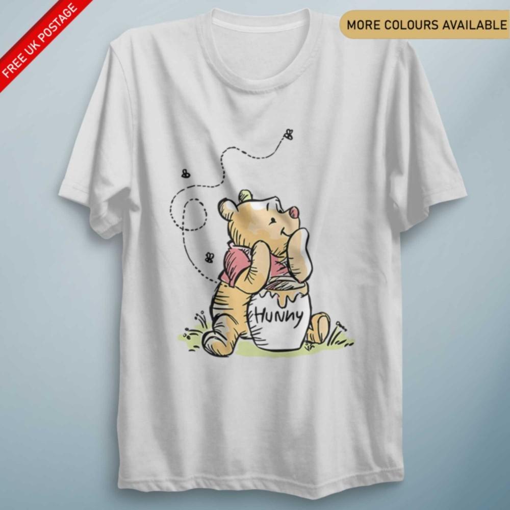 Cute Hunny Winnie T Shirt Kids Tee Adults Top Pooh Top Tshirt Christopher Ro bin