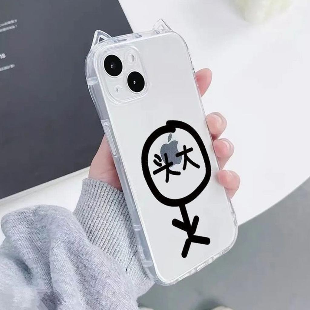 Для iPhone для Apple 15promax Кошачьи ушки Шнурок Лето для Чехол для телефона Apple Дизайн Нишевый и Простой
