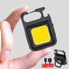 Mini Multifunctional LED Super Bright Flashlight Keychain Light Double COB Light USB Rechargeable with90°Foldable Portable Light
