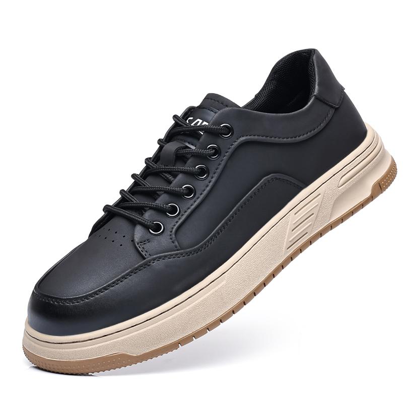 Роскошные 2024 новые мужские противоскользящие вулканизированные туфли на открытом воздухе модные повседневные кожаные туфли ручной работы на плоской подошве классические кроссовки с толстой подошвой