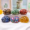 Natural Stone Sleeping Cat Figurine Positive Healing Energy Colorful Hand-carved Faux Crystal Kitten Animal Statue Desktop Decoration Ornament