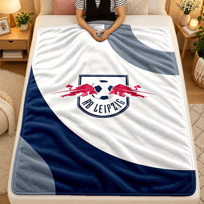 Flannel BlanketRB Leipzig Football Warm Soft Throw Blanket for Indoor Sofa Bed Living Room Use