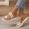 Women's Colorblock Trendy Sandals, Slip On Casual Summer Beach Slides, Non-slip Wedge Slides