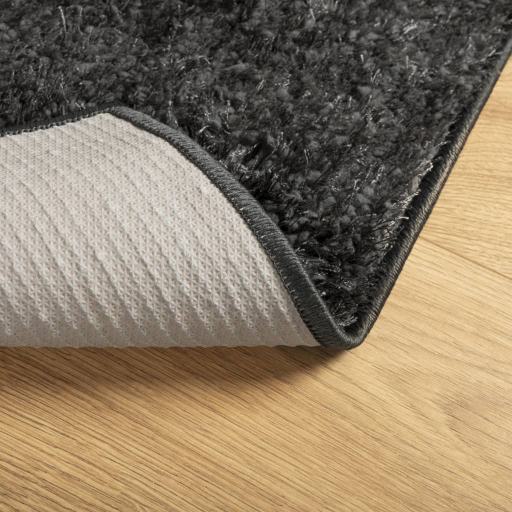 ISTAN High Pile Shiny Rug in Anthracite 120 x 170 cm