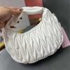 Feminine Pleated Shoulder Bag with Logo  Cloud Package  Bags  Shopping Bags  Luxury Designer