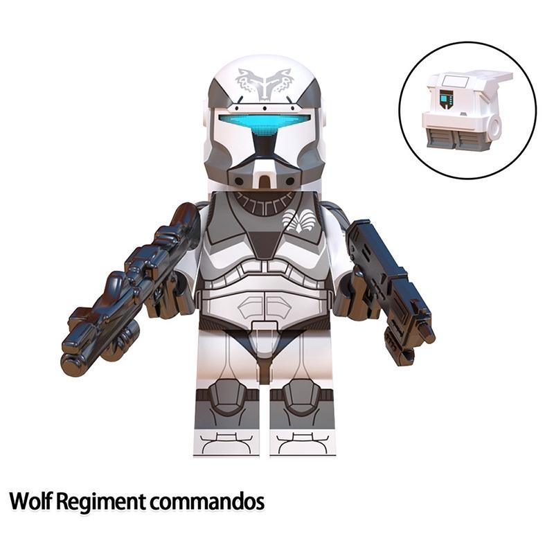 Wm6128 Tv Movie Series Clone Cavalry Wolf Team Heavy Armor Soldier Driver Building Blocks Figure Bag