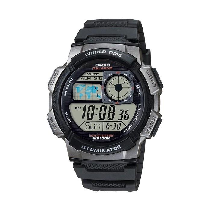 Casio Часы Цифровые Мировое Время AE1000W-1BVCF Мужские Зарубежная Модель