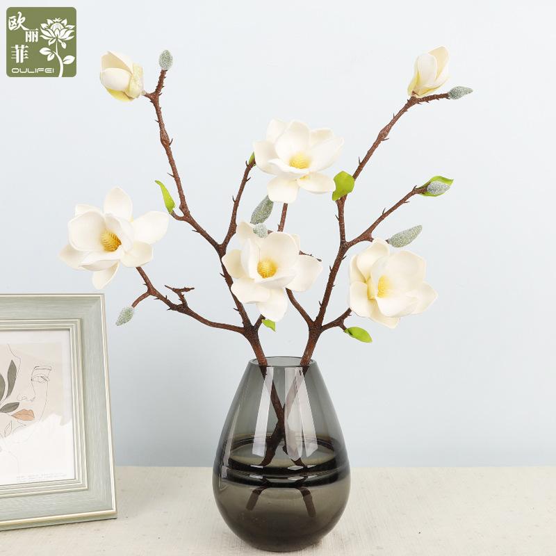 Simulation flower wedding flower indoor home fake flower, decoration simulation short magnolia