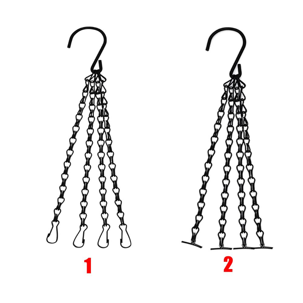 14" Hanging Basket Black/Silver Replacement Plant Hangers Hanging Chain Replacement Chains 4 Strand