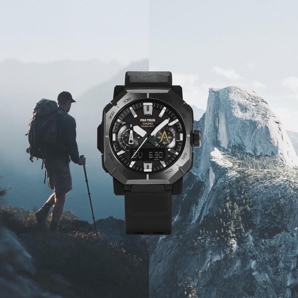 Casio Pro Trek Climber Line Solar Сапфир Сделано из экологически чистых коричневых часов, Bluetooth, Радиоуправляемое питание, Кристалл, Материалы,